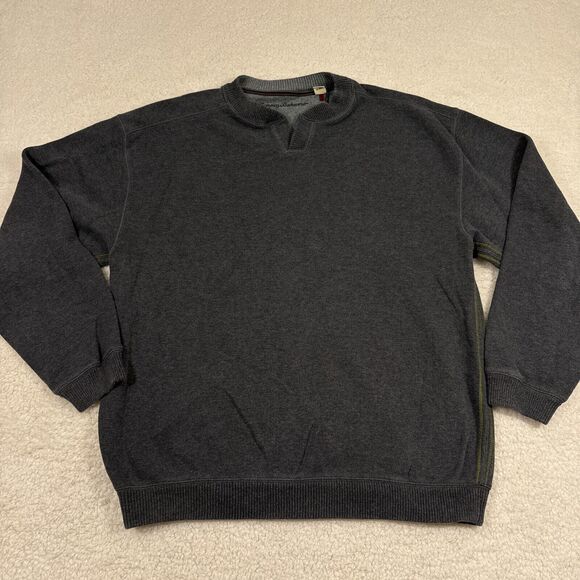 Tommy Bahama Reversible Pullover Sweater Men's Size Large Gray - Picture 1 of 7